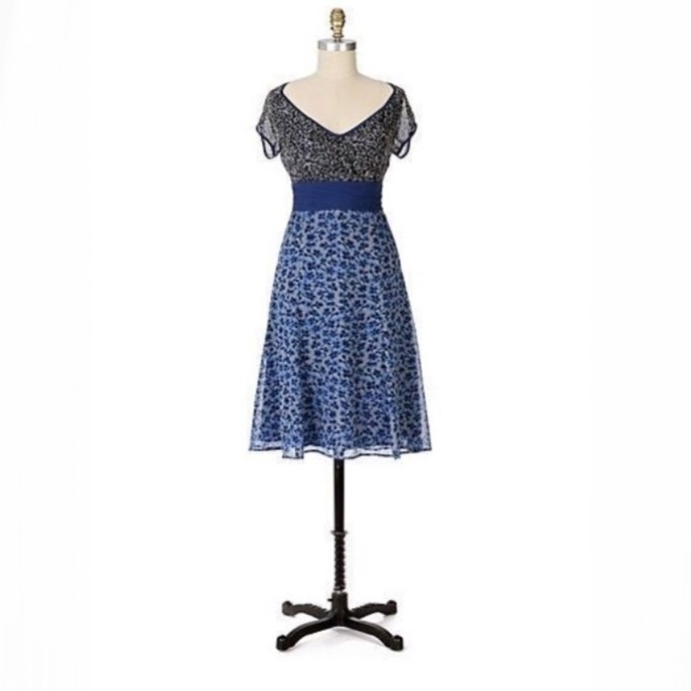 Anthropologie Viola Silk Chiffon Dress
